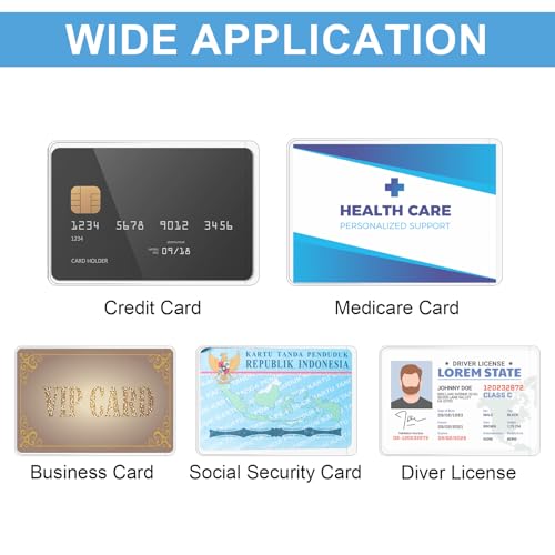 20 Pcs Plastic Credit Card Sleeves, Clear Waterproof Card Protector Sleeves Soft Plastic Card Holder for Medicare Social Business Ssn Debit and Id Cards (3.74 X 2.36 Inch, PVC Vertical)4