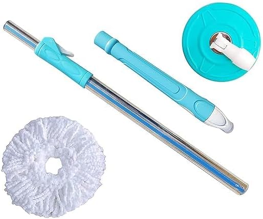 Mop Stick Adjustable Rapid-Change Handle Ideal for Industrial Household Floor Cleaning with 10-inch Mop Plate (Random Color)