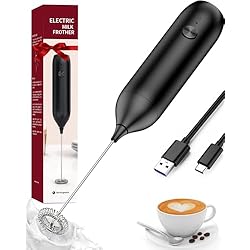 Batidor Manual Electrico Homradise Espumador de leche eléctrico, recargable por USB, varilla de espumador de leche manual, práctico espumador de leche para café, latte, capuchino, macha, macchiato