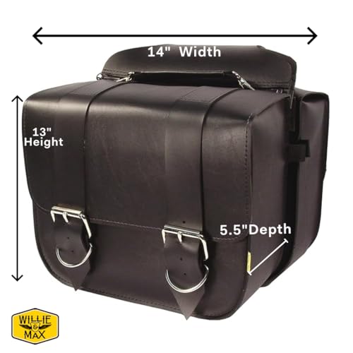 Alforjas para motocicleta Dowco Willie & Max Standard Series Touring, hechas a mano en EE.UU., capacidad 33 L, resistentes a UV y al agua, cuero sintético sin mantenimiento, ajuste universal [583011-00] miniatura 2