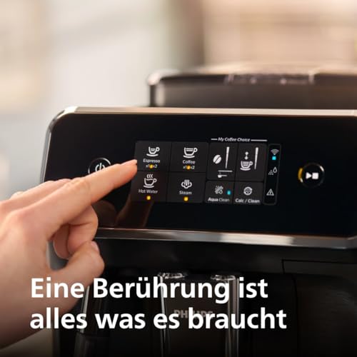 Philips Serie 2200 Kaffeevollautomat – 2 Kaffeesorten, Klassischer Milchaufschäumer, Intuitives Touchdisplay, 100% Keramikmahlwerk, mattes Schwarz (EP2220/10) – Bild 5