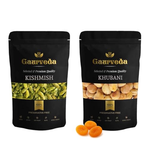 Image of GAURVEDA Kishmish Kandhari (Afghan Raisins) & Anjeer (Figs) Combo - Dried Fruits, Healthy Snack, Natural Sweetener, Energy Booster | 50 Grams