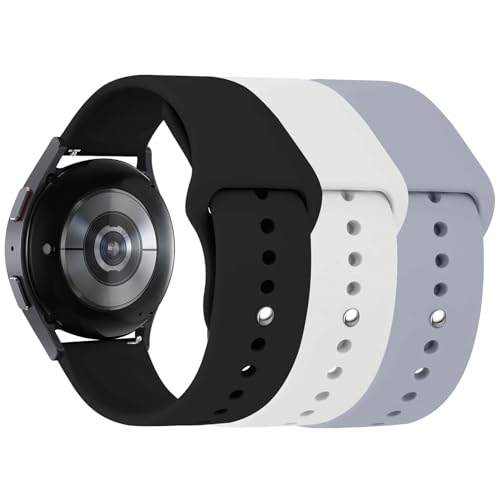 3 Stück Silikon Armband für Samsung Galaxy Watch 7 6 5 4 Band 40mm 44mm, Watch 6 Classic 43mm 47mm, 20mm Sport Ersatz Uh...