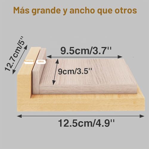 Miniatura 4 de Ibuyke Estante Flotante Pequeño, Estante De Pared De Madera, Conjunto De 4, Estanterías De Exhibición, Estante Colgante Para Dormitorio, Cuarto De Baño, Cocina, Madera Natural Rf-Gb505n-4