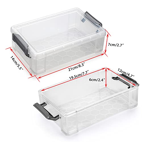 Btsky BTSKYTHN01007 4 Pack Large Capacity Plastic Pencil Box Stackable Translucent Clear Pencil Box Office Supplies Storage Organizer Box thumb #3
