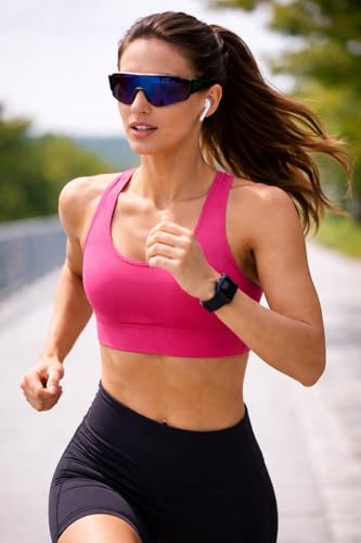 Image of ALNA-TURA Sport Sunglasses for Men & Women UV400 Protection | Cycling Running Driving Goggles | Wraparound Shield Design | Anti-Glare Mirrored Lens | Lightweight Outdoor Sports Eyewear
