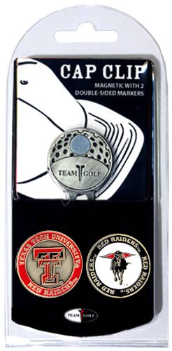 Team GolfNCAA Golf Cap Clip with 2 Removable Double-Sided Enamel Magnetic Ball Markers, Attaches Easily to Hats