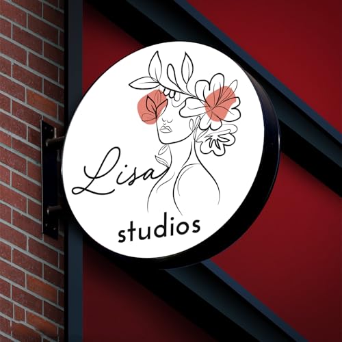 Custom Round Light Box Sign - Double Sided Illuminated Advertising Board for Shop, Bar, Cafe, Tea Salon Decor, or Billboard with Printed Logo (12" to 28")
