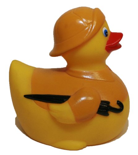 Waddlers Rubber Duck Saves for Rainy Day, Brand Rubber Ducks That Floats Upright, Toy Bathtub Rubber Duck Birthday & Kid's Education Gift, Rain Gear Protection Themed Gift