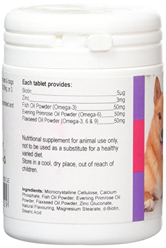 PetVits Glossy Coat Formula for Cats & Dogs : Glossy and Healthy Coat Pet Supplement : 90 Tablets, in a 99% recycled pot - Image 3
