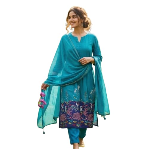 Nirali Fashions Designer Pure Mul Chanderi Frock Style Kurti Set for Women | Handcrafted Thread, Zari, Moti & Real Mirror ... - Review, Price and Buying Guide