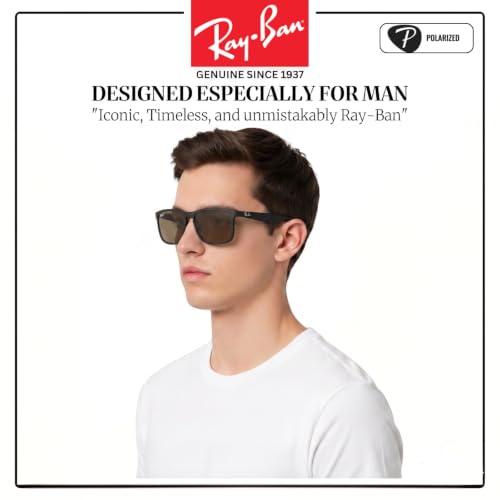 Image of Ray-Ban RB4264 CHROMANCE POLARIZED Square Shape Sunglasses for Men with Official Eyewear Kit
