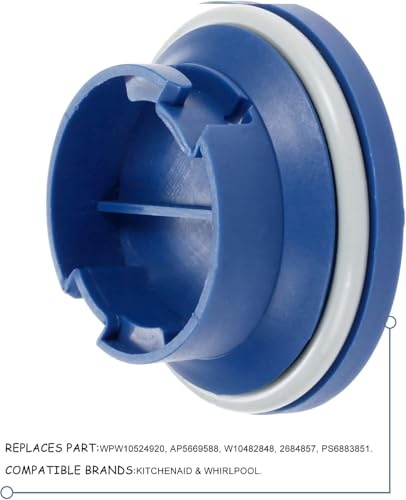 Image of W10524920 Dishwasher Rinse Aid Cap Compatible with Whirlpool KitchenAid Dishwashers, Replaces WPW10304408, WPW10524920, AP6022605, PS11755939