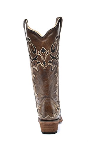 Corral Boots Women's Brown/Black Side Embroidery Western Boot3