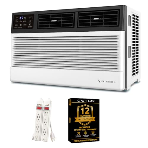 Friedrich 8,000 BTU Smart Window Air Conditioner with WiFi, Quiet & Energy Efficient AC for Rooms up to 350 Sq. Ft. – Bundle with UAX Surge Protector & 1-Year CPS Warranty