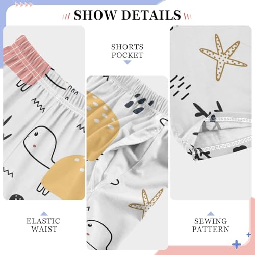 Colorful Lovely Turtle Boys Long Pants Soft Trousers Elastic Waist Kids Lounge Bottoms with Pockets S-XL4