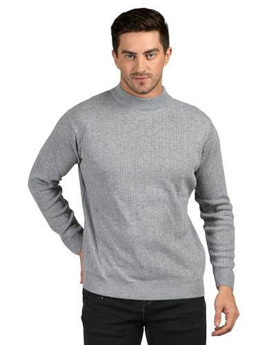 Image of Men Woolen Round Neck Solid Striped Design Pullover Heavy Rainbow Fabric Winter Wear Pure Wool Cardigan for Men Fully Warm Pullover Free Sizes