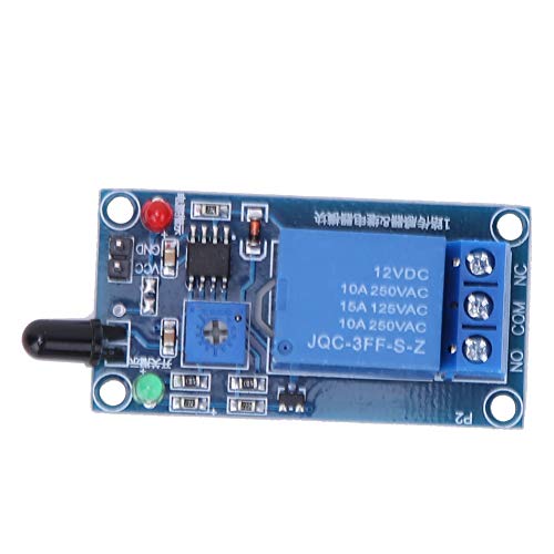 Oumefar Módulo de relé de detección de Llama Sensor de detección de Incendios Detector de Incendios 760~1100nm Sensibilidad Ajustable Cableado Fácil IR Estable para alarmas de Fuego