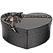Didiseaon Heart Shape Present Boxes Nesting Cardboard Cookie Box Flower Box Gift Wrap Boxes Empty Florist Packing Box with Lid for Bridesmaid Proposal Wedding Black