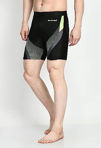 Image of Men's Swim Trunks Set with Swimming Goggles, Cap, Nose Clip & Earplugs - Quick Dry Printed Swim Shorts for Beach & Pool - Comfortable Elastic Waist Swimwear Combo