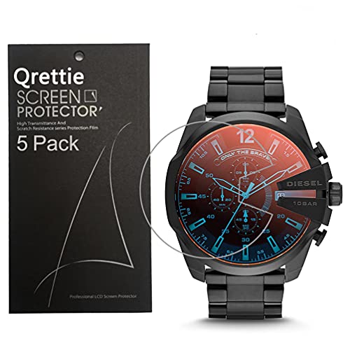 Qrettie 5 Pack Screen Protector for Diesel DZ4318 HD Clear TPU Screen Protectors for Diesel Men's DZ4318 Watch Screen Protective Film Bubble-Free Flexible TPU Film