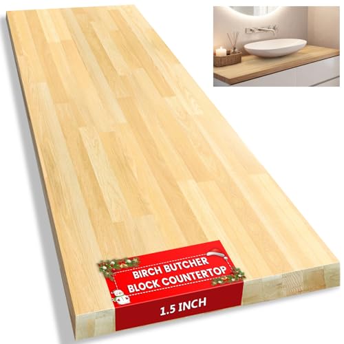 Butcher Block Countertop, Solid Wood Table Top - 4ft Unfinished