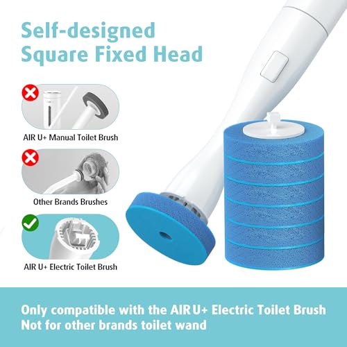 Image of 20 Count Electric Toilet Refill Pads, Disposable Toilet Brush Heads Refills for Bathroom Cleaning, Only Compatible with AIR U+ Electric Brush