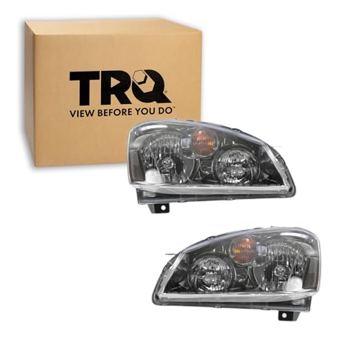 Image of TRQ Headlight Assembly Set NI2518104 NI2519104 Compatible with 2005-2006 Nissan Altima