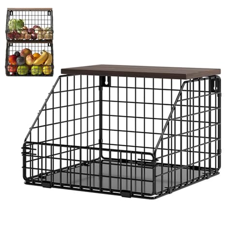 Canasta de frutas para cocina que organiza tus encimeras y se cuelga en la pared 8