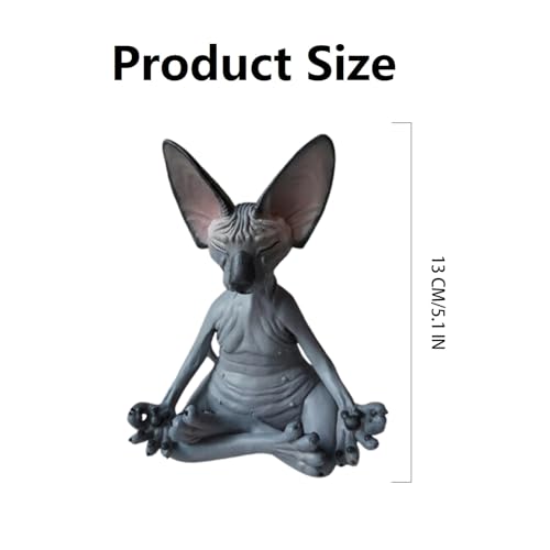 Estatua Gato en Meditación Zen Decoración Animal miniatura 2