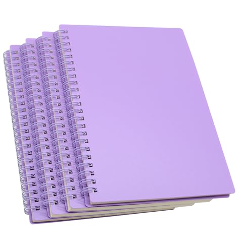 Cahier à spirale A5 Yansanido avec couverture rigide et plastique épais violet pour durer