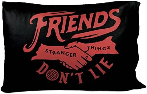 Jay Franco Stranger Things Friends Don't Lie 1 Single Reversible Pillowcase - Double-Sided Kids Super Soft Bedding