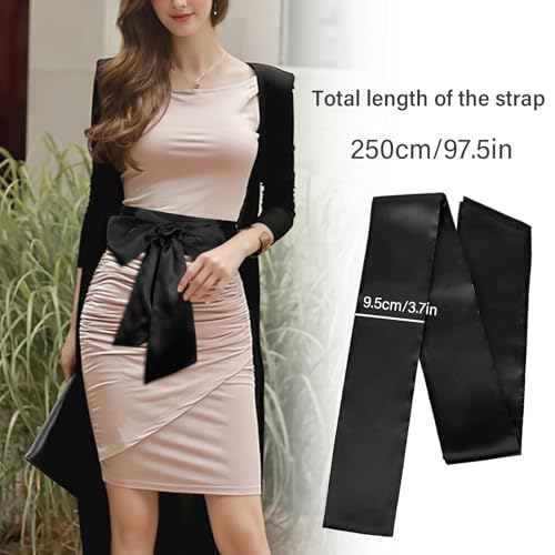 Women's Belt, Ladies Wedding Bow Satin Sash Waist Belt, Double Side Dress Bridal Belt for Party Special Occasion2