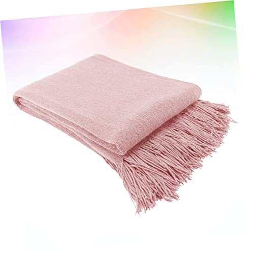 Couverture tricotée style nordique rose pour un nid douillet