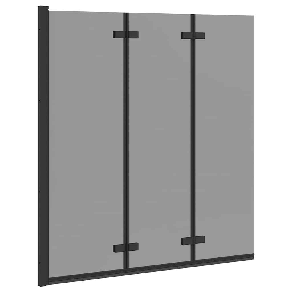 Parete Doccia Pieghevole Nero 130x138 cm Parete Doccia Pieghevole in Vetro ESG e Alluminio Box Doccia Salvaspazio per Bagno