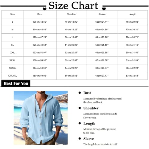 100 Percent Cotton Linen Hoodies for Men Long Sleeve Button Down Shirt Active Athletic Workout Sweatshirts for Men4