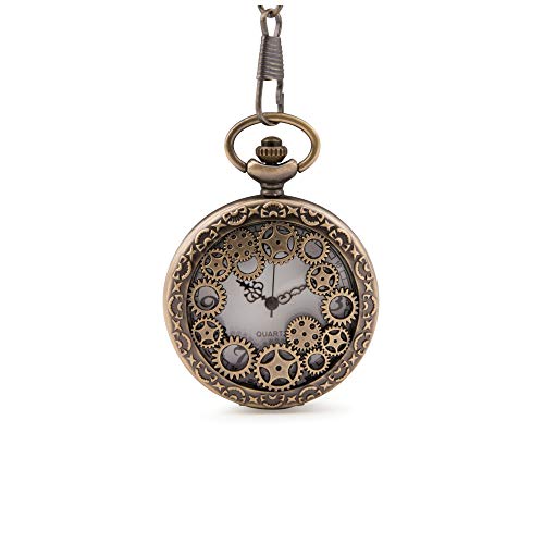 Reloj de bolsillo de cuarzo temático Steampunk Cogs un regalo original para coleccionistas