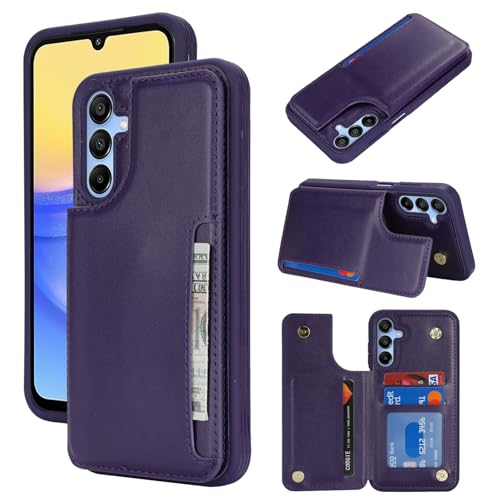 Housse cuir Samsung Galaxy A15 5G idéale pour voyager léger avec cartes et billets