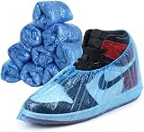 NOVAGO Lot de 100 Surchaussures Plastique Jetables Protège Chaussures Imperméable - compat...