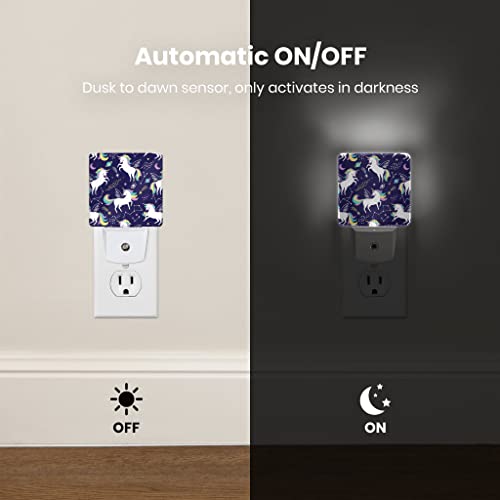 Fjogymlea Night Light Girls Nightlight Plug In For Kids Bedroom Led Lights Into Wall Cute Animal Printing Set Of 2 Auto Dusk To Dawn Sensor Lamp Bathroom Bedside Home Decoration #TOP2