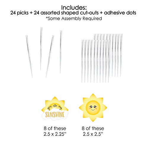 You Are My Sunshine - Dessert Cupcake Toppers - Baby Shower Or Birthday Party Clear Treat Picks - Set Of 24 #TOP4