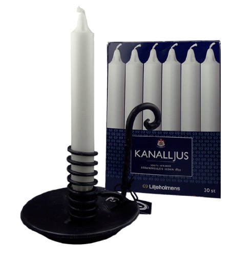 30 candele svedesi in stearina 200 x 24 mm