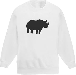 Azeeda 'Rhino Silhouette' Kid's Sweatshirt/Jumper (7-8 Years) (KW00035973)