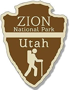 Arrowhead Shaped ZION National Park Sticker rv hiking camping