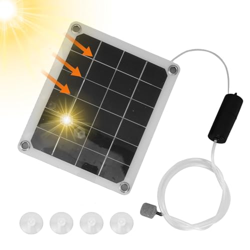 Pompa d'aria per laghetto olare - aeratore per pompa di aria per stagno all'aperto alimentato da USB | Pompa per laghetto solare regolabile, pratico aeratore d