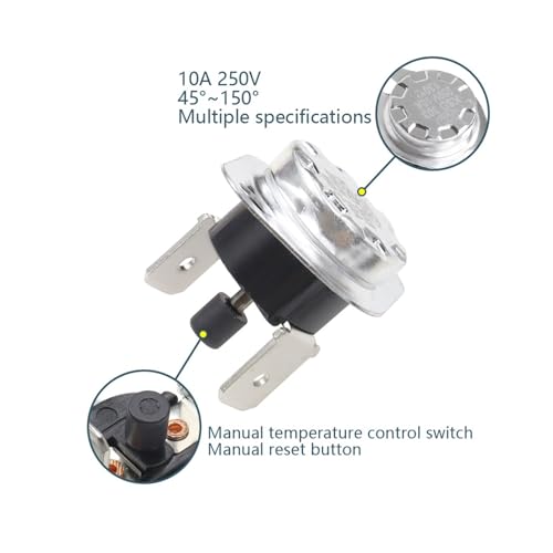 Interruptor de temperatura KSD303 75C con rearme manual NC de 10A 4