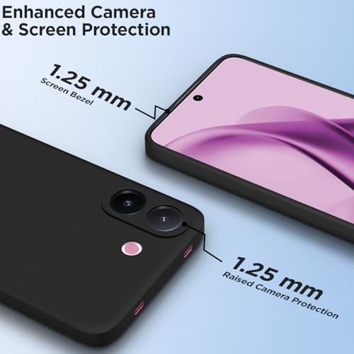 Image of Outlouders Back Cover for Vivo V60e 5G / Vivo V60 5G | Camera Protection | Durable Soft Matte Silicone Bumper Case (Black)