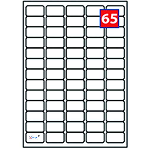 EJRange - Etiquetas autoadhesivas para impresora o correo (compatibles con impresoras de inyección de tinta y láser), color 100. 65 Labels