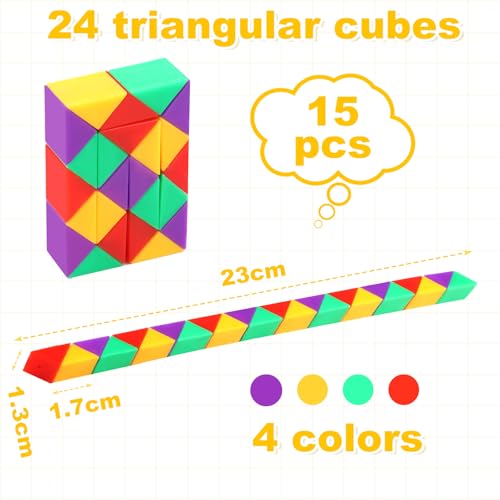15 Stück Geduldspiele für Kinder,Magische Schlange, Mitgebsel Kindergeburtstag, Mini Schlangen Würfel,Kleine Geschenke für Kinder Spielzeug,Knobelspiele, Mitgebsel Kindergeburtstag 5 6 7 8 9Jahre
