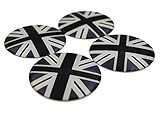 4X Union Jack UK Flag Wheel Center Cap Cover Compatible with Mini Coopers R50 R51 R52 R53 R55 R56 R57 R58 R59 R60 R61 F55 F56 with 2 inches Center Cap Emblem